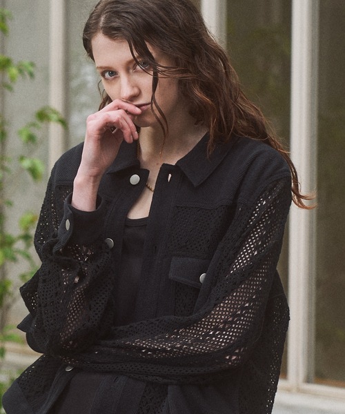 CASPER JOHN(キャスパージョン)の「Lace docking G-jumper/レースドッキング Gジャン(デニムジャケット・メンズ・ブラック/ネイビー・LARGE/MEDIUM/SMALL/X-SMALL)」の3枚目の写真