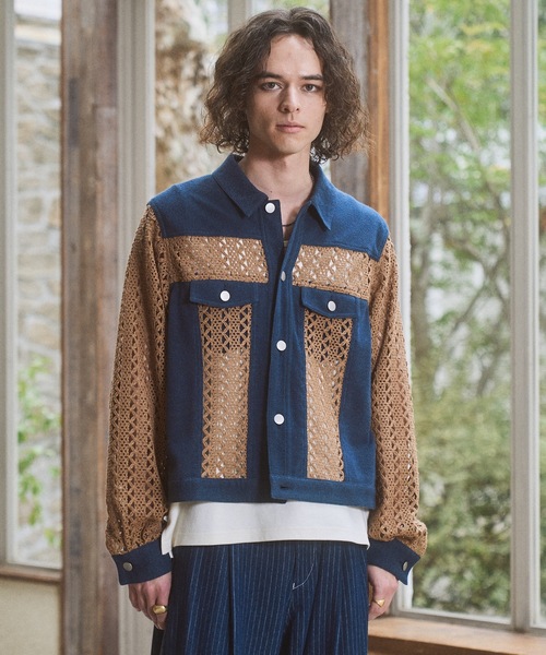 CASPER JOHN(キャスパージョン)の「Lace docking G-jumper/レースドッキング Gジャン(デニムジャケット・メンズ・ブラック/ネイビー・LARGE/MEDIUM/SMALL/X-SMALL)」の8枚目の写真