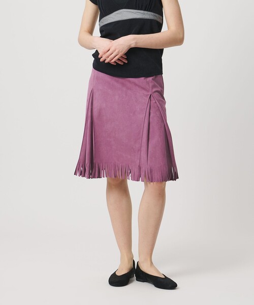 ATTISESSION（アティセッション）の「＜ATTISESSION＞スエードライク フリンジ スカート（スカート・レディース・パープル/オリーブ・38/36）」の18枚目の写真