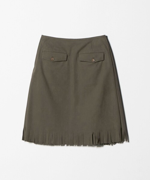 ATTISESSION（アティセッション）の「＜ATTISESSION＞スエードライク フリンジ スカート（スカート・レディース・パープル/オリーブ・38/36）」の3枚目の写真