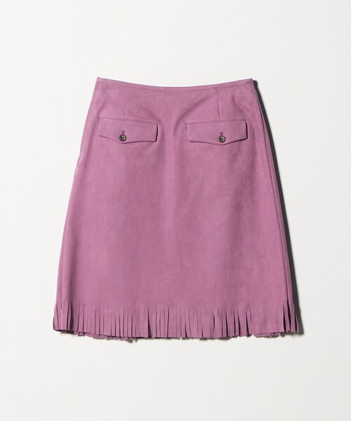 ATTISESSION（アティセッション）の「＜ATTISESSION＞スエードライク フリンジ スカート（スカート・レディース・パープル/オリーブ・38/36）」の12枚目の写真