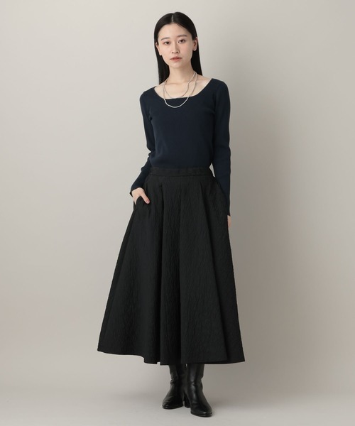 A part by（アパートバイ）の「ジャガードフレアスカート（スカート・レディース・ブラック/アイボリー・FREE）」の7枚目の写真