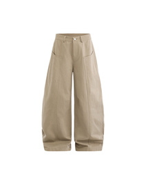 BUTTON SEOUL（ボタンソウル）の「[ウィメンズ] ダブルウエストワークウェアカジュアルワイドコットンパンツ (2 COLORS)（デニムパンツ）」