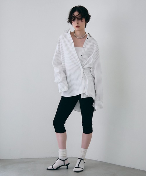 Trish（トリッシュ）の「パウダースキンカシュクール2wayストライプシャツ（シャツ/ブラウス・レディース・ベージュ/ホワイト/ピンク・MEDIUM）」の14枚目の写真