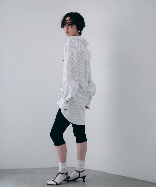 Trish（トリッシュ）の「パウダースキンカシュクール2wayストライプシャツ（シャツ/ブラウス・レディース・ベージュ/ホワイト/ピンク・MEDIUM）」の15枚目の写真