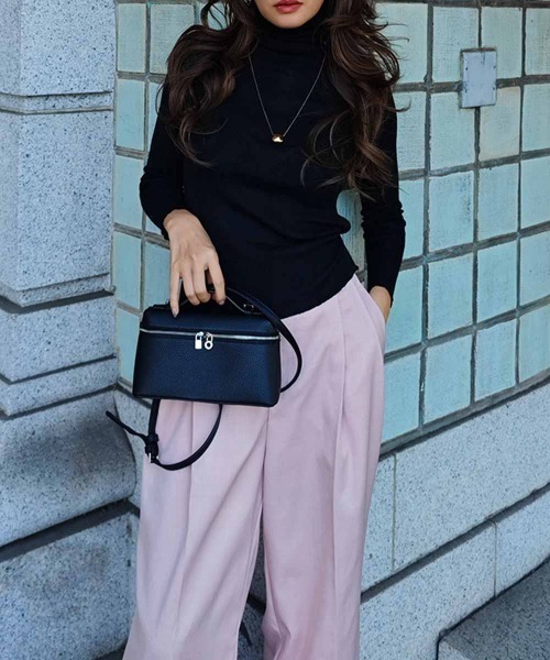 esutoreja（エストレジャ）の「タートルネックリブニットトップス（ニット/セーター・レディース・ベージュ/ブラウン/ピンク/ブルー/グレー/ブラック・FREE）」の10枚目の写真