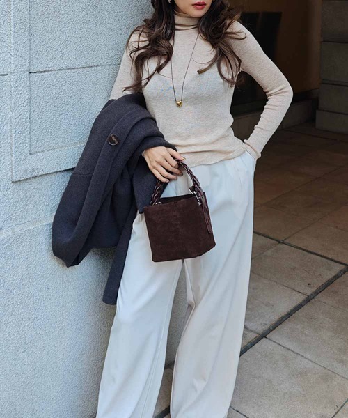 esutoreja（エストレジャ）の「タートルネックリブニットトップス（ニット/セーター・レディース・ベージュ/ブラウン/ピンク/ブルー/グレー/ブラック・FREE）」の17枚目の写真