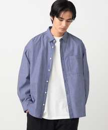 Purple&Yellow | バック刺繍 ストライプシャツ(シャツ/ブラウス)