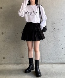リボンロゴロンT/長袖Tシャツ