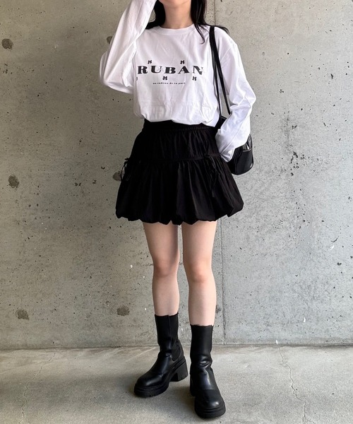 etta(エタ)の「リボンロゴロンT/長袖Tシャツ(Tシャツ/カットソー・レディース・ホワイト・MEDIUM)」の1枚目の写真