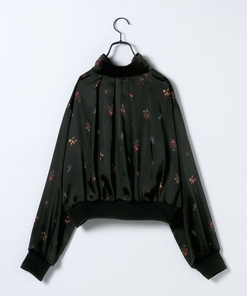 JEANASIS（ジーナシス）の「フラワーサテンブルゾン/645286（ブルゾン・レディース・ホワイト系その他/ブラック系その他・FREE）」の3枚目の写真