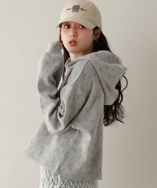 RAGEBLUE（レイジブルー）の「ワッフルフラワーパーカー（パーカー・レディース・グレー/ピンク・FREE）」の9枚目の写真