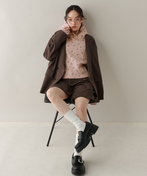 RAGEBLUE（レイジブルー）の「ワッフルフラワーパーカー（パーカー・レディース・グレー/ピンク・FREE）」の11枚目の写真