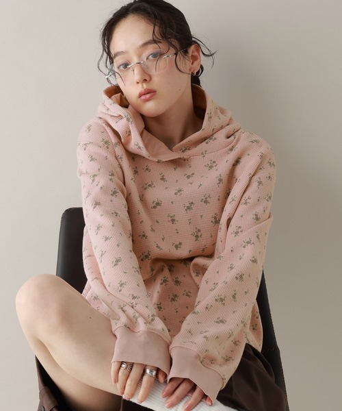 RAGEBLUE（レイジブルー）の「ワッフルフラワーパーカー（パーカー・レディース・グレー/ピンク・FREE）」の12枚目の写真