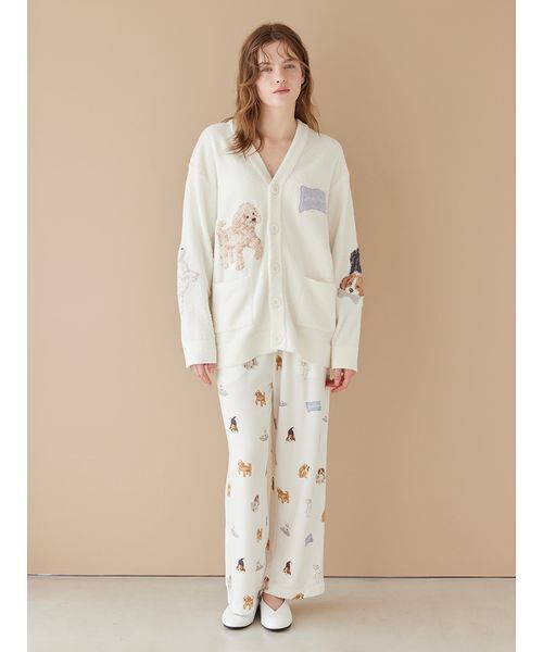セール】【UNISEX】プレイフルDOG柄ロングパンツ（ルームウェア