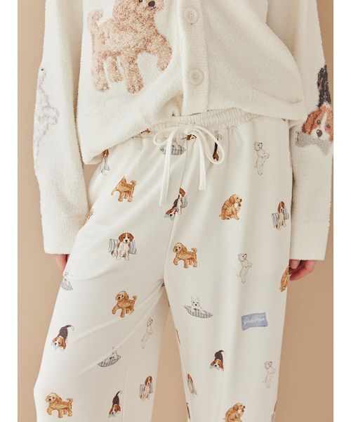gelato pique プレイフルDOG柄ロングパンツ S-M UNISEX】プレイフルDOG柄ロングパンツ（ルームウェア/パジャマ