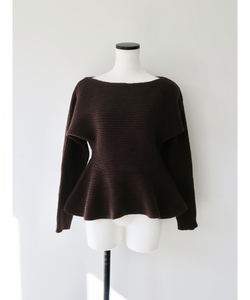 celon(セロン)の「textured peplum knit set(ワンピース・レディース・ブラウン/ベージュ・FREE)」の3枚目の写真