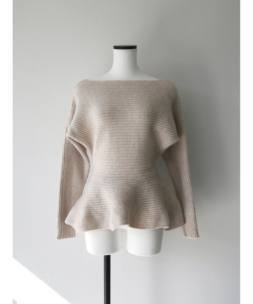 celon(セロン)の「textured peplum knit set(ワンピース・レディース・ブラウン/ベージュ・FREE)」の4枚目の写真