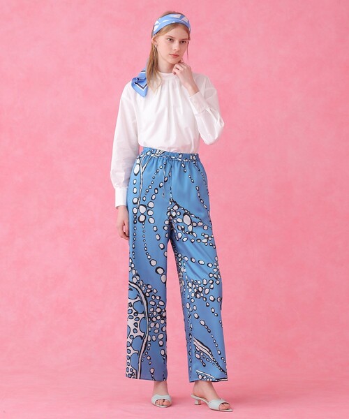 ANAYI（アナイ）の「【セットアップ対応商品】パールドットプリントゴムウエストパンツ（その他パンツ・レディース・ブルー・38/36/34）」の8枚目の写真
