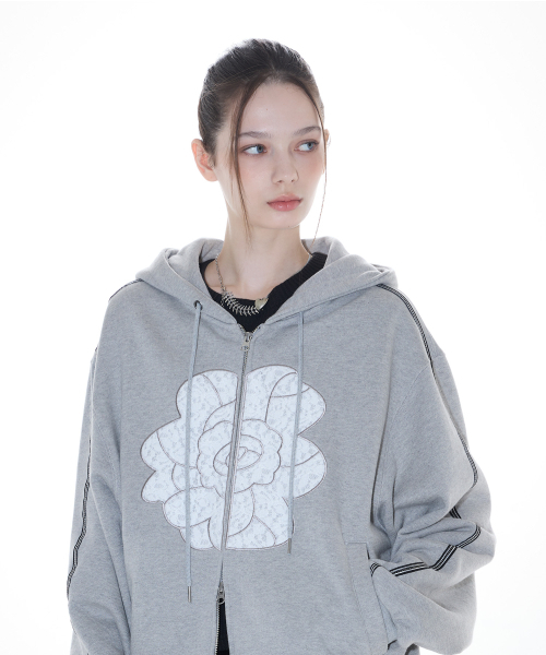 LARTIGENT(ラーティゼン)の「L14 ROSE HOOD ZIP-UP(GRAY)(パーカー・レディース・その他・FREE)」の3枚目の写真