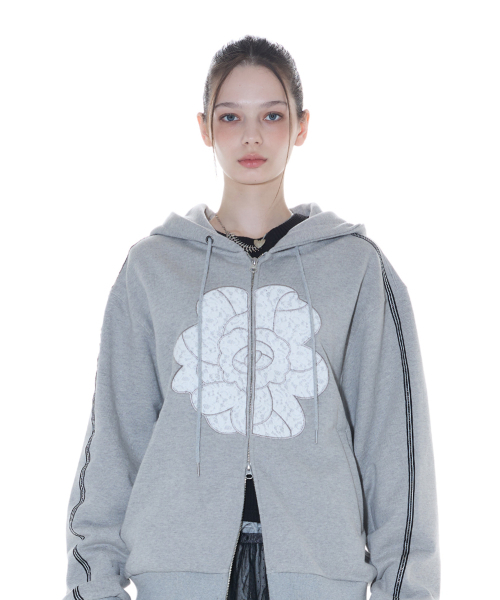 LARTIGENT(ラーティゼン)の「L14 ROSE HOOD ZIP-UP(GRAY)(パーカー・レディース・その他・FREE)」の5枚目の写真