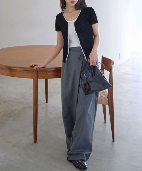 CHAN ME(チャンミ)の「配色サマーニットカーディガン(ニット/セーター・レディース・アイボリー/ネイビー・X-LARGE/LARGE/MEDIUM)」の15枚目の写真