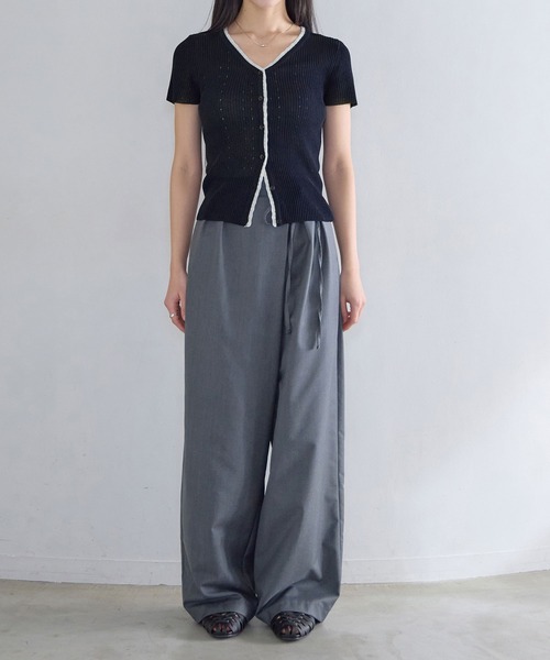 CHAN ME(チャンミ)の「配色サマーニットカーディガン(ニット/セーター・レディース・アイボリー/ネイビー・X-LARGE/LARGE/MEDIUM)」の18枚目の写真