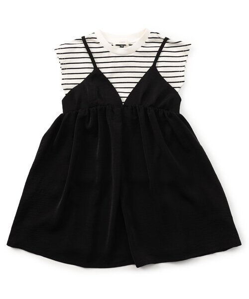 Seraph（セラフ）の「フレンチスリーブTシャツ　キャミソールワンピースセット_ジュニア対応（ワンピース・キッズ・ピンク/カーキ/ブラック・90/80/140/130/120/110/100）」の2枚目の写真