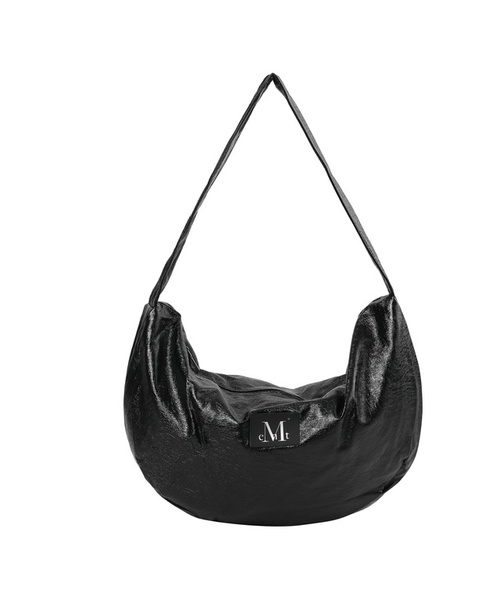 ラエル グロッシーレザー パッチ ショルダーバッグ 男女共用 (2カラー)