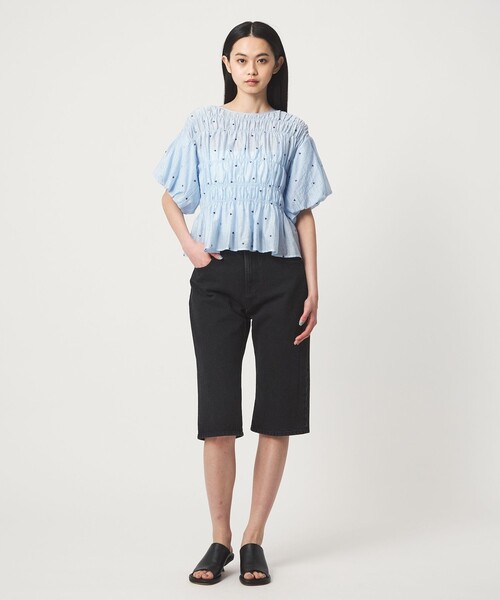 EMMEL REFINES（エメルリファインズ）の「＜EMMEL REFINES＞EM ハートシシュウ シャーリング ブラウス（シャツ/ブラウス・レディース・ライトブルー/ブラック/ライム・FREE）」の22枚目の写真