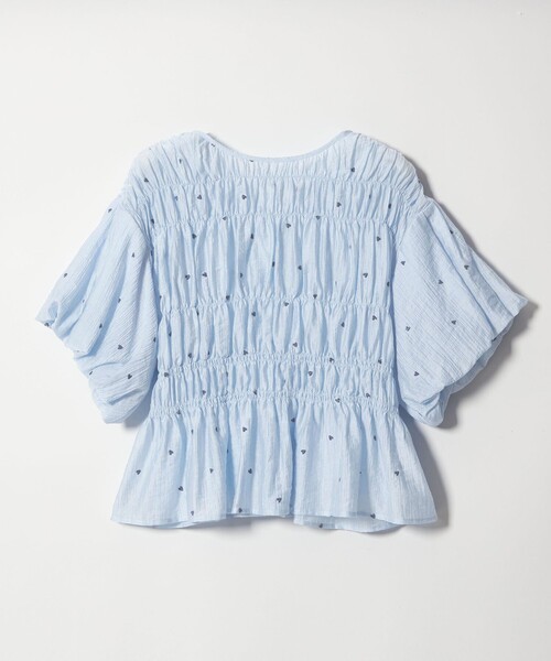 EMMEL REFINES（エメルリファインズ）の「＜EMMEL REFINES＞EM ハートシシュウ シャーリング ブラウス（シャツ/ブラウス・レディース・ライトブルー/ブラック/ライム・FREE）」の15枚目の写真