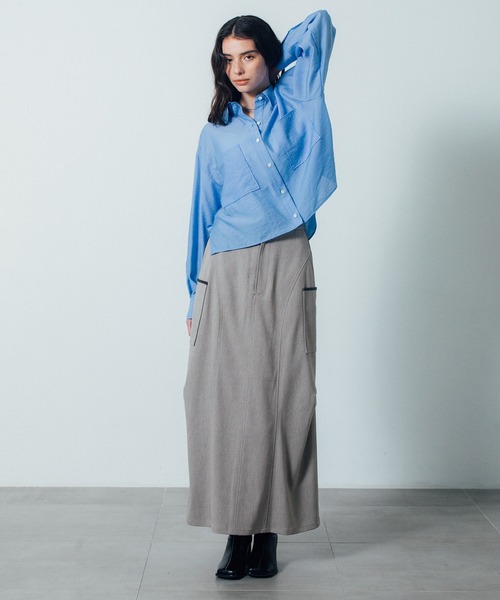 CITY TOKYO(シティトウキョウ)の「【CITY TOKYO/シティートウキョウ】タッキングカーゴスカート(スカート・レディース・ベージュ/ブラック・1/2)」の21枚目の写真