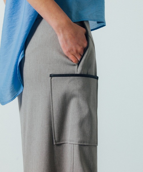 CITY TOKYO(シティトウキョウ)の「【CITY TOKYO/シティートウキョウ】タッキングカーゴスカート(スカート・レディース・ベージュ/ブラック・1/2)」の14枚目の写真