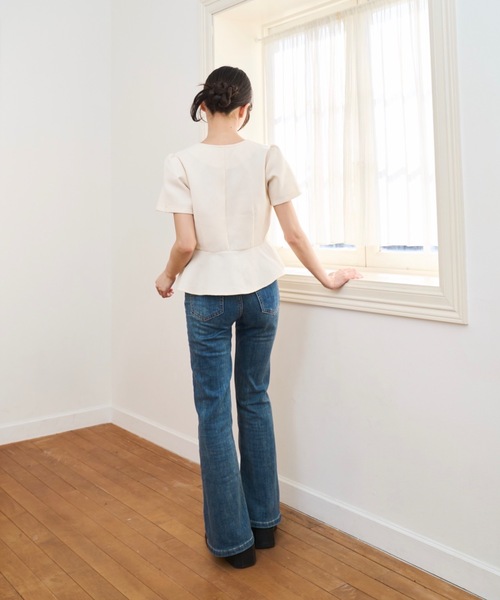 Lallana(ララーナ)の「Peplum Flare Silhouette Top/ペプラムフレアシルエットトップス(シャツ/ブラウス・レディース・ピンク/ブラック/アイボリー・FREE)」の10枚目の写真