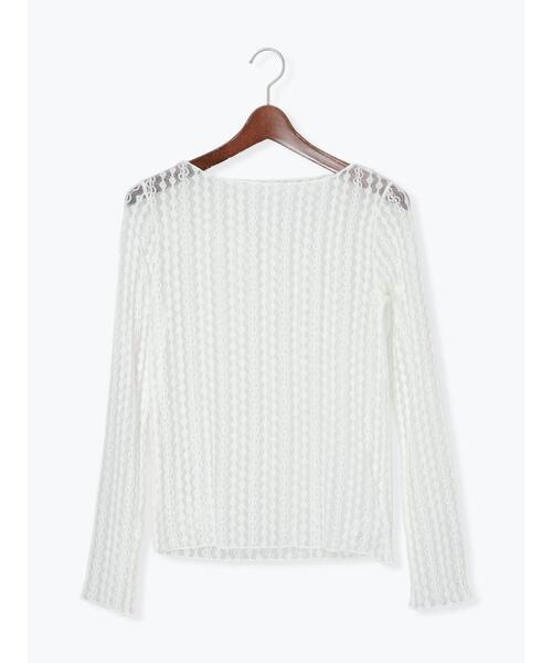 Te chichi(テチチ)の「ストレッチレーストップス《2026 spring catalog item》(Tシャツ/カットソー・レディース・オフホワイト/クリーム/サックスブルー・F)」の13枚目の写真