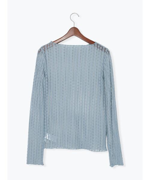 Te chichi(テチチ)の「ストレッチレーストップス《2026 spring catalog item》(Tシャツ/カットソー・レディース・オフホワイト/クリーム/サックスブルー・F)」の15枚目の写真