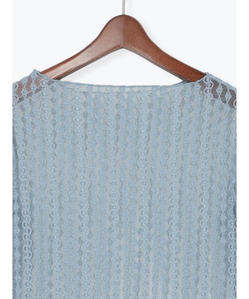 Te chichi(テチチ)の「ストレッチレーストップス《2026 spring catalog item》(Tシャツ/カットソー・レディース・オフホワイト/クリーム/サックスブルー・F)」の19枚目の写真