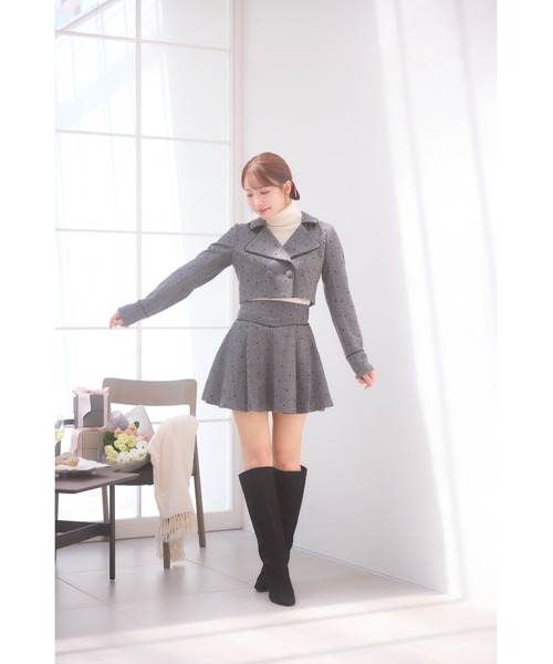 MISTREASS(ミストレアス)の「Dot Frocky Tweed Mini Skirt(スカート・レディース・ブラック・FREE)」の9枚目の写真