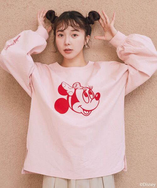 Disney(ディズニー)の「Disney/アソートプリントロンTEE(Tシャツ/カットソー・レディース・チャコールグレー/ブラウン/グリーン/ピンク/ライトブルー/ラベンダー・FREE)」の10枚目の写真
