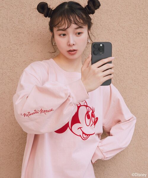 Disney(ディズニー)の「Disney/アソートプリントロンTEE(Tシャツ/カットソー・レディース・チャコールグレー/ブラウン/グリーン/ピンク/ライトブルー/ラベンダー・FREE)」の12枚目の写真
