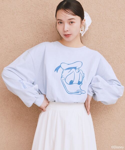 Disney(ディズニー)の「Disney/アソートプリントロンTEE(Tシャツ/カットソー・レディース・チャコールグレー/ブラウン/グリーン/ピンク/ライトブルー/ラベンダー・FREE)」の14枚目の写真