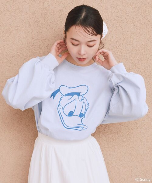 Disney(ディズニー)の「Disney/アソートプリントロンTEE(Tシャツ/カットソー・レディース・チャコールグレー/ブラウン/グリーン/ピンク/ライトブルー/ラベンダー・FREE)」の15枚目の写真