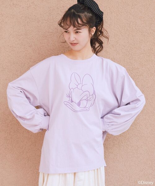 Disney(ディズニー)の「Disney/アソートプリントロンTEE(Tシャツ/カットソー・レディース・チャコールグレー/ブラウン/グリーン/ピンク/ライトブルー/ラベンダー・FREE)」の18枚目の写真