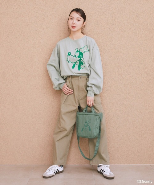 Disney(ディズニー)の「Disney/アソートプリントロンTEE(Tシャツ/カットソー・レディース・チャコールグレー/ブラウン/グリーン/ピンク/ライトブルー/ラベンダー・FREE)」の9枚目の写真