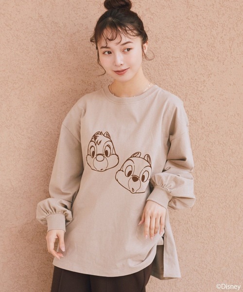 Disney(ディズニー)の「Disney/アソートプリントロンTEE(Tシャツ/カットソー・レディース・チャコールグレー/ブラウン/グリーン/ピンク/ライトブルー/ラベンダー・FREE)」の10枚目の写真