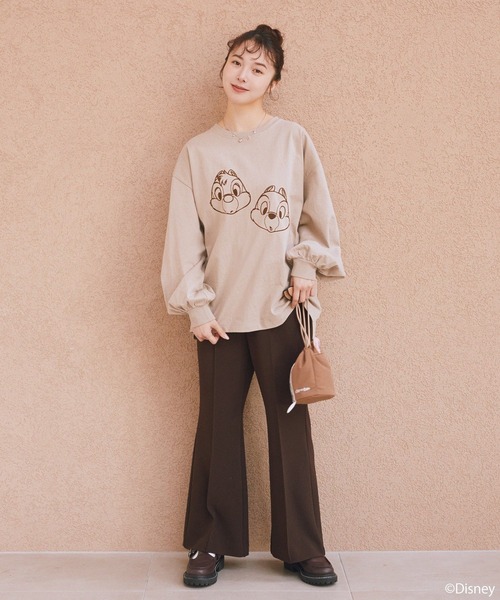 Disney(ディズニー)の「Disney/アソートプリントロンTEE(Tシャツ/カットソー・レディース・チャコールグレー/ブラウン/グリーン/ピンク/ライトブルー/ラベンダー・FREE)」の11枚目の写真