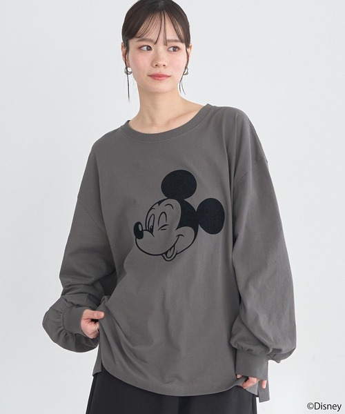 Disney(ディズニー)の「Disney/アソートプリントロンTEE(Tシャツ/カットソー・レディース・チャコールグレー/ブラウン/グリーン/ピンク/ライトブルー/ラベンダー・FREE)」の13枚目の写真