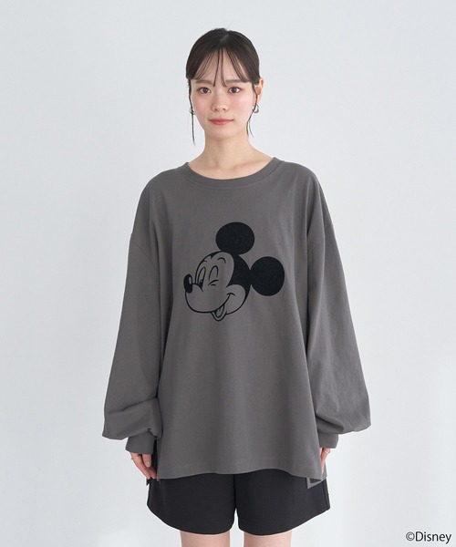Disney(ディズニー)の「Disney/アソートプリントロンTEE(Tシャツ/カットソー・レディース・チャコールグレー/ブラウン/グリーン/ピンク/ライトブルー/ラベンダー・FREE)」の14枚目の写真