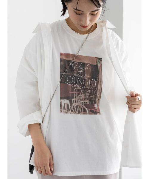 Te chichi（テチチ）の「フォトプリントロングスリーブTシャツ（Tシャツ/カットソー・レディース・ブラック/オフホワイト・F）」の2枚目の写真