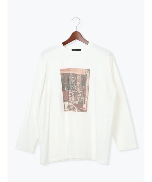 Te chichi（テチチ）の「フォトプリントロングスリーブTシャツ（Tシャツ/カットソー・レディース・ブラック/オフホワイト・F）」の5枚目の写真